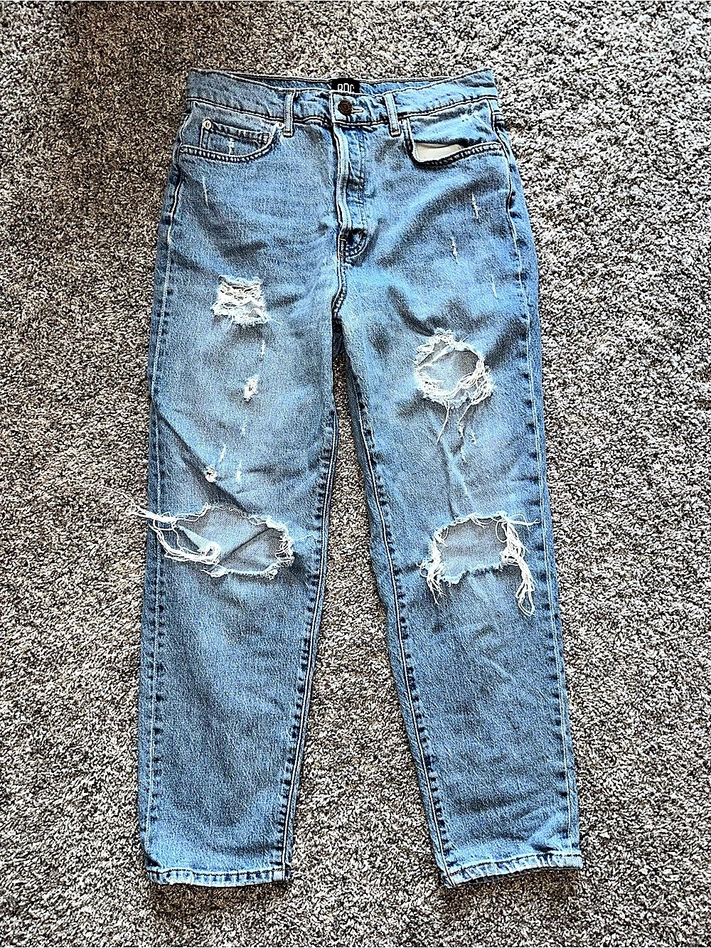 BDG High-Rise Slim Straight Jean Distressed Jeans Blue Waist 29